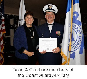 Carol and Doug Patterson, USCG Aux Change of Watch 2014